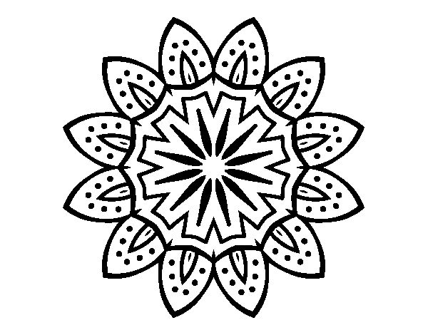 Dibuix de Mandala amb pètals per Pintar on-line