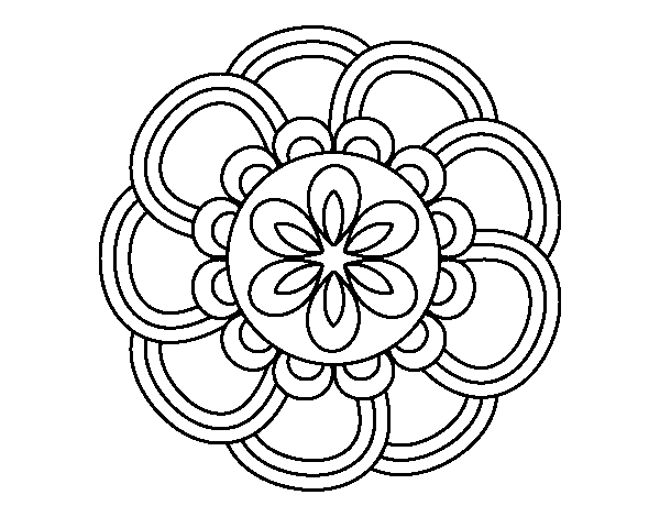 Dibuix de Mandala de pètals per Pintar on-line