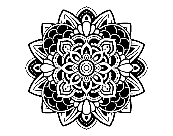 Dibuix de Mandala decorativa per Pintar on-line