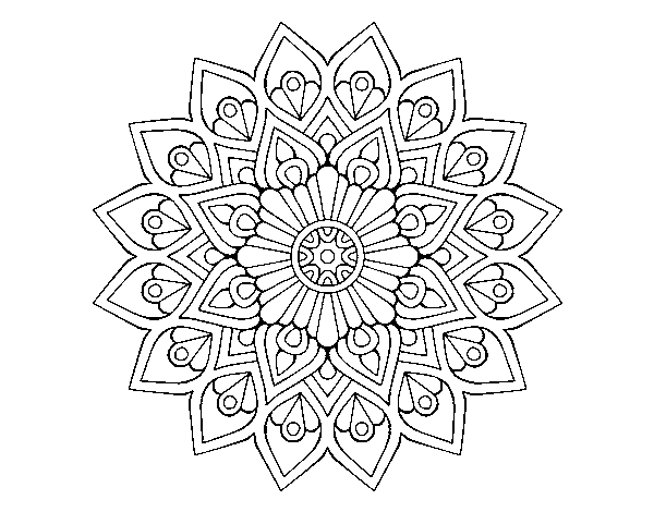 Dibuix de Mandala flaix creixent per Pintar on-line