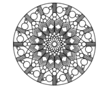 Dibuix de Mandala flor amb cercles per pintar