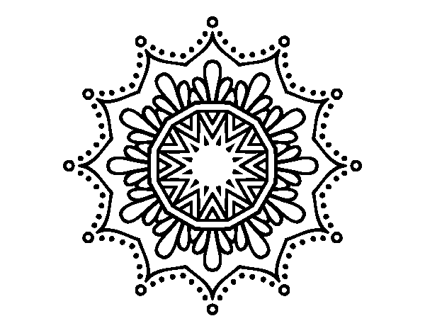 Dibuix de Mandala flor de neu per Pintar on-line