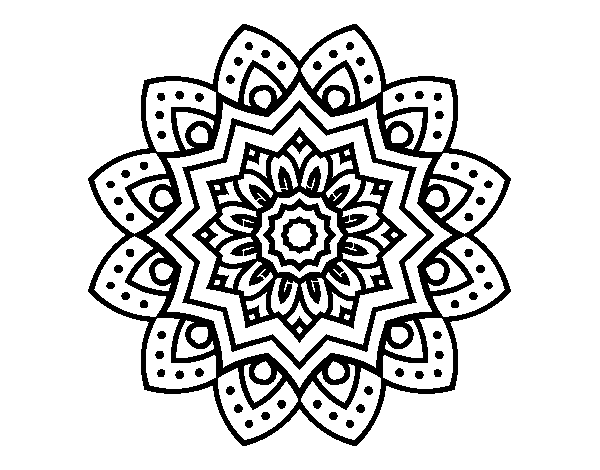 Dibuix de Mandala flor natural per Pintar on-line