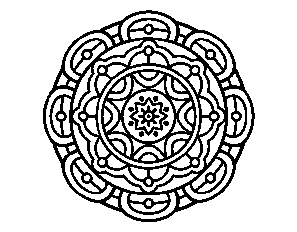 Dibuix de Mandala per a la relaxació mental per Pintar on-line