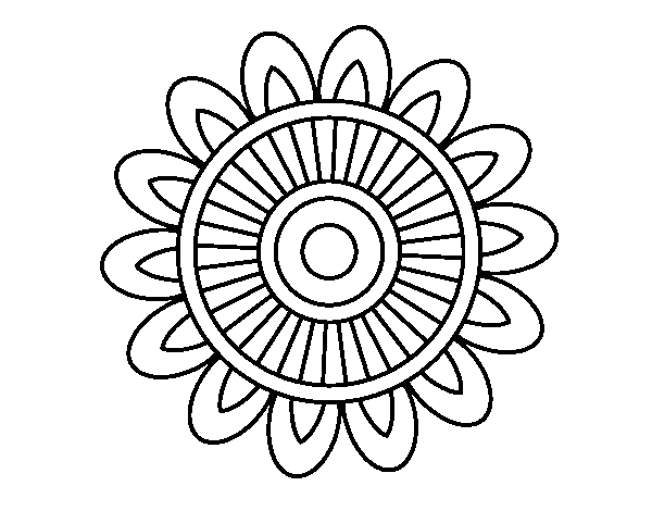 Dibuix de Mandala solar per Pintar on-line