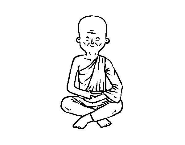 Dibuix de Mestre budista per Pintar on-line