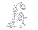 Dibujo de Nen disfressat de dinosaure