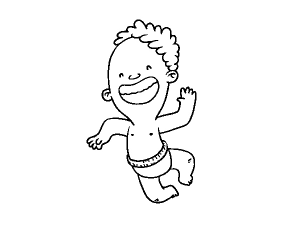 Dibuix de Nen fent un salt per Pintar on-line