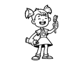 Dibujo de Nena amb raspall de dents
