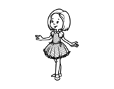 Dibujo de Nena amb vestit de princesa