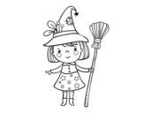 Dibujo de Nena bruixa de Halloween