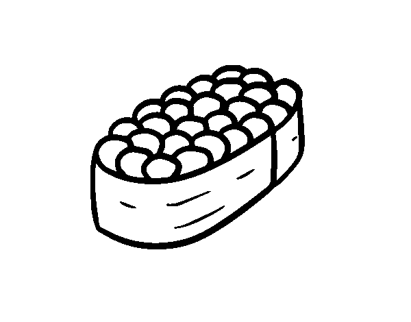 Dibuix de Niguiri d'ous de salmó per Pintar on-line