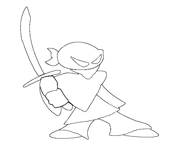 Dibuix de Ninja en posició per Pintar on-line