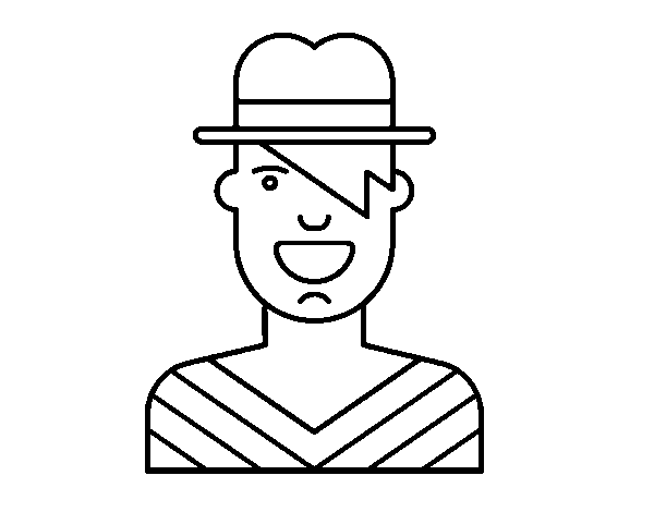 Dibuix de Noi amb barret per Pintar on-line
