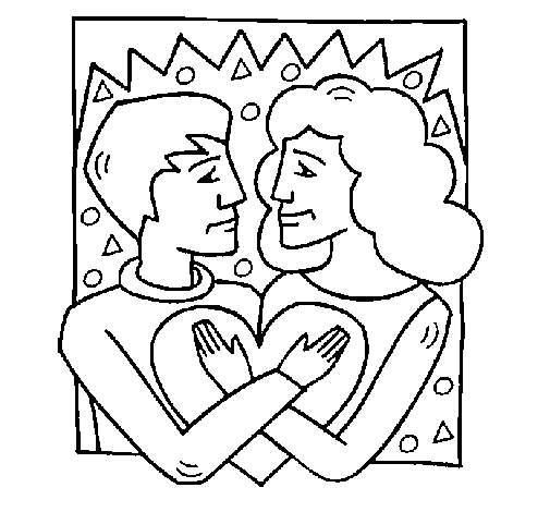 Dibuix de Noi i noia enamorats per Pintar on-line
