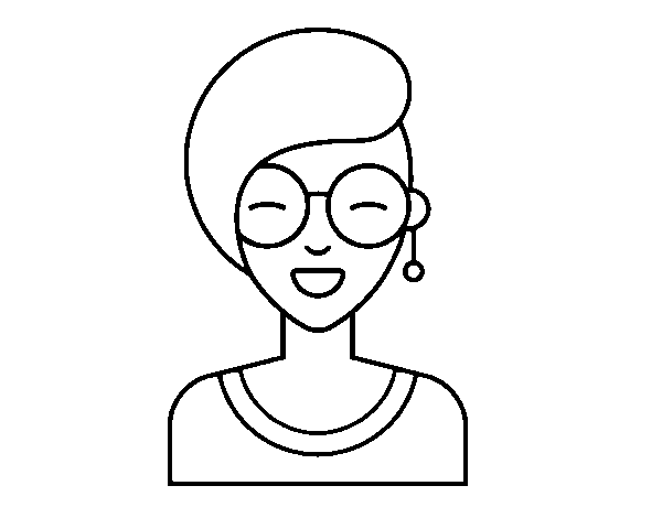 Dibuix de Noia moderna somrient per Pintar on-line