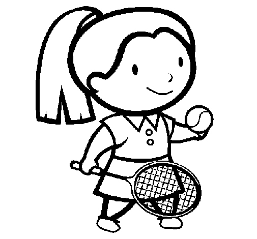 Dibuix de Noia tennista per Pintar on-line