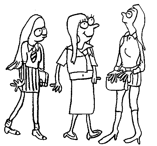 Dibuix de Noies del cole  per Pintar on-line