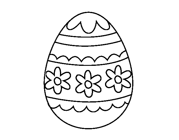 Dibuix de Ou de Pasqua floral per Pintar on-line