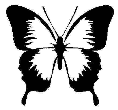 Dibuix de Papallona amb ales negres  per Pintar on-line