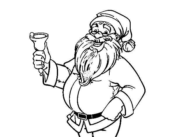Dibuix de Pare Noel amb campana per Pintar on-line