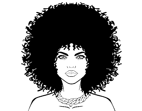 Dibuix de Pentinat afro per Pintar on-line