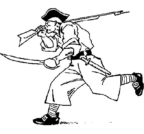 Dibuix de Pirata amb espases per Pintar on-line
