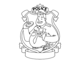 Dibuix de Policia amb rosquilla per pintar