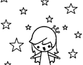 Dibujo de Princesa amb estrelles