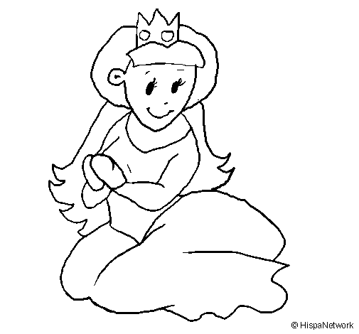 Dibuix de Princesa asseguda per Pintar on-line