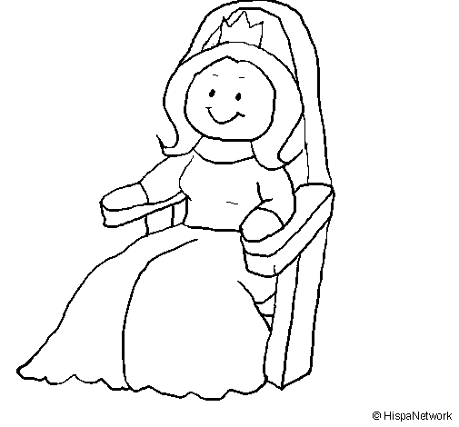 Dibuix de Princesa en el tron per Pintar on-line