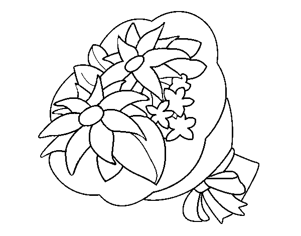 Dibuix de Ram de crisantems per Pintar on-line