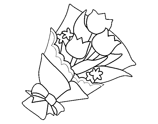 Dibuix de Ram de tulipes per Pintar on-line