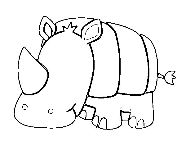 Dibuix de Rinoceront nadó per Pintar on-line