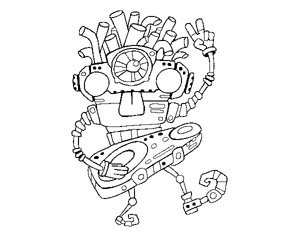 Dibuix de Robot DJ per Pintar on-line