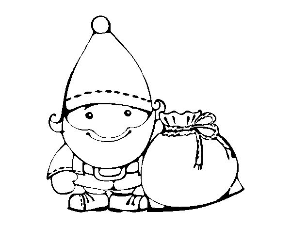 Dibuix de Santa Claus amb el seu sac per Pintar on-line