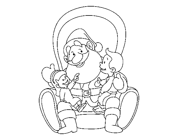 Dibuix de Santa Claus amb nens per Pintar on-line