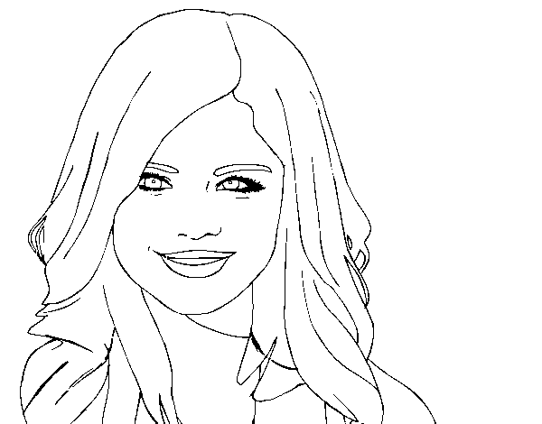 Dibuix de Selena Gomez somrient per Pintar on-line