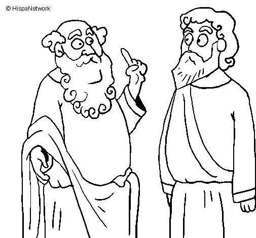 Dibuix de Sòcrates i Plató per Pintar on-line