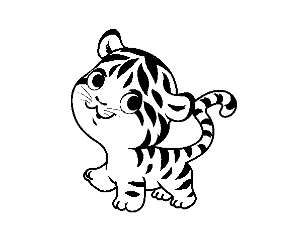 Dibuix de Tigre nadó per Pintar on-line