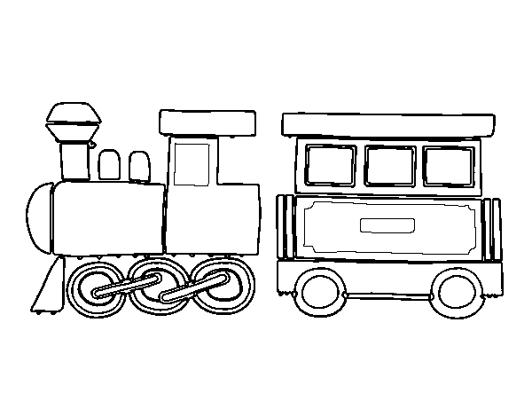 Dibuix de Tren alegre per Pintar on-line