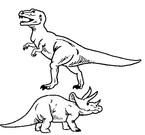 Dibuix de Triceratops i tiranosaurios rex  per Pintar on-line