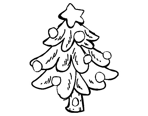 Dibuix de Un arbre nadal per Pintar on-line