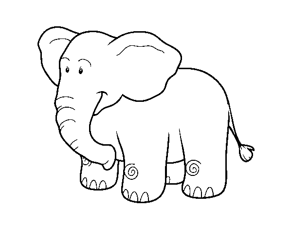 Dibuix de Un elefant africà per Pintar on-line