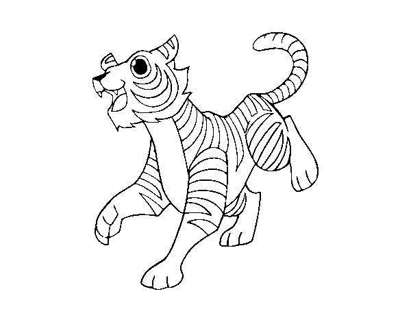 Dibuix de Un tigre de Bengala per Pintar on-line