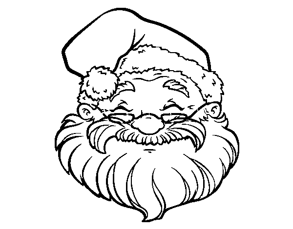 Dibuix de Una cara del Pare Noel per Pintar on-line