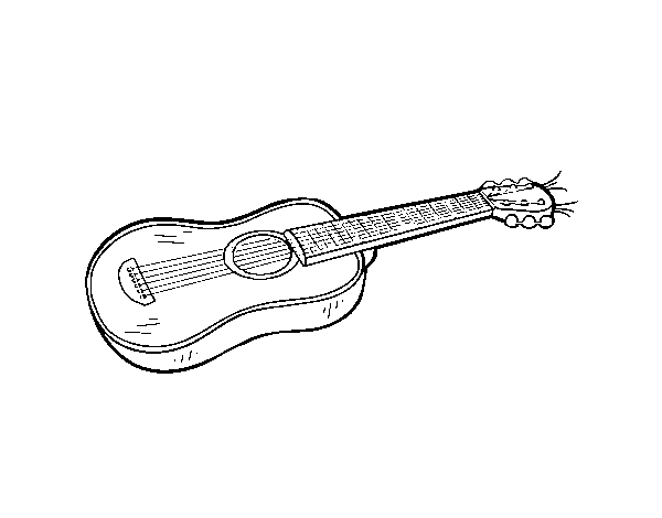 Dibuix de Una guitarra acústica per Pintar on-line