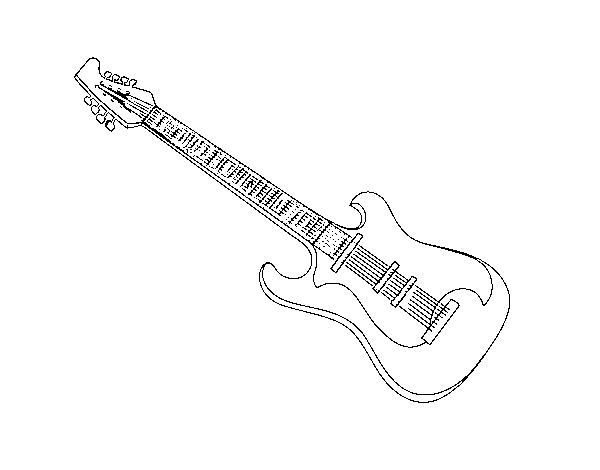 Dibuix de Una guitarra elèctrica per Pintar on-line