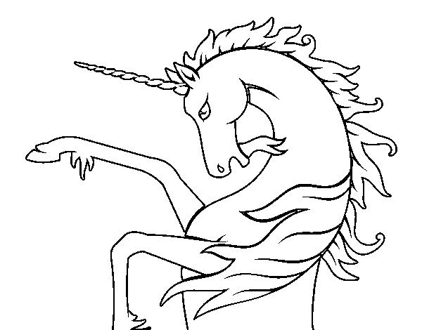 Dibuix de Unicorn salvatge per Pintar on-line