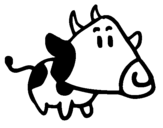 Dibuix de Vaca amb cap triangular per pintar